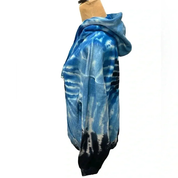 Colortone Blue Tie Dye Women's Pullover Hoodie Front Pocket Size Large NWT - Picture 4 of 10